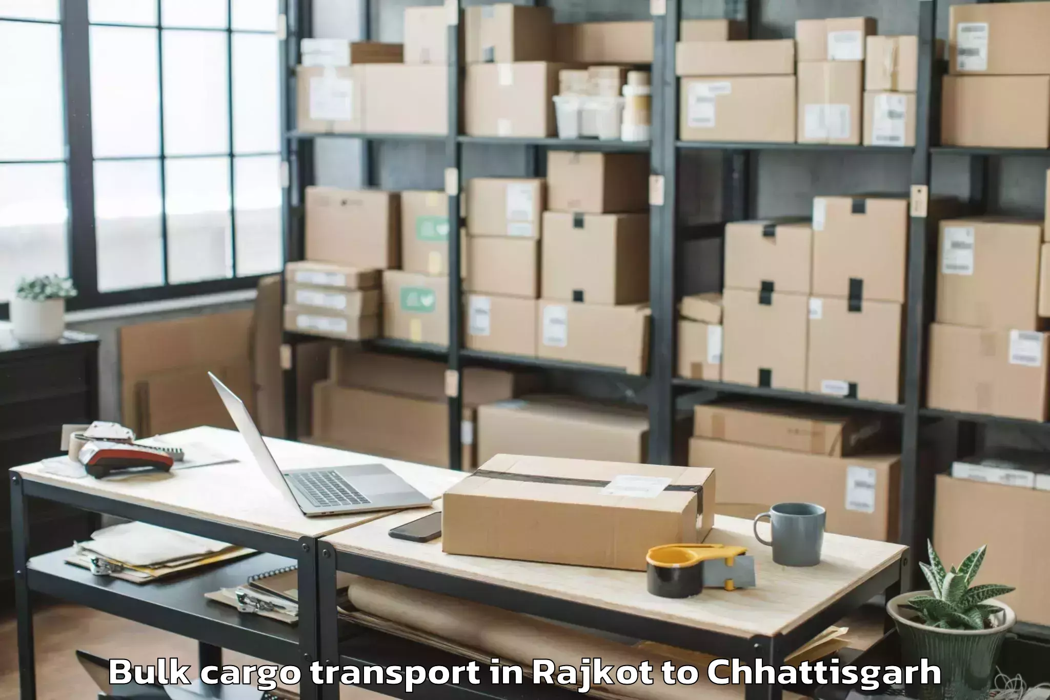 Trusted Rajkot to Abhilashi University Raipur Bulk Cargo Transport